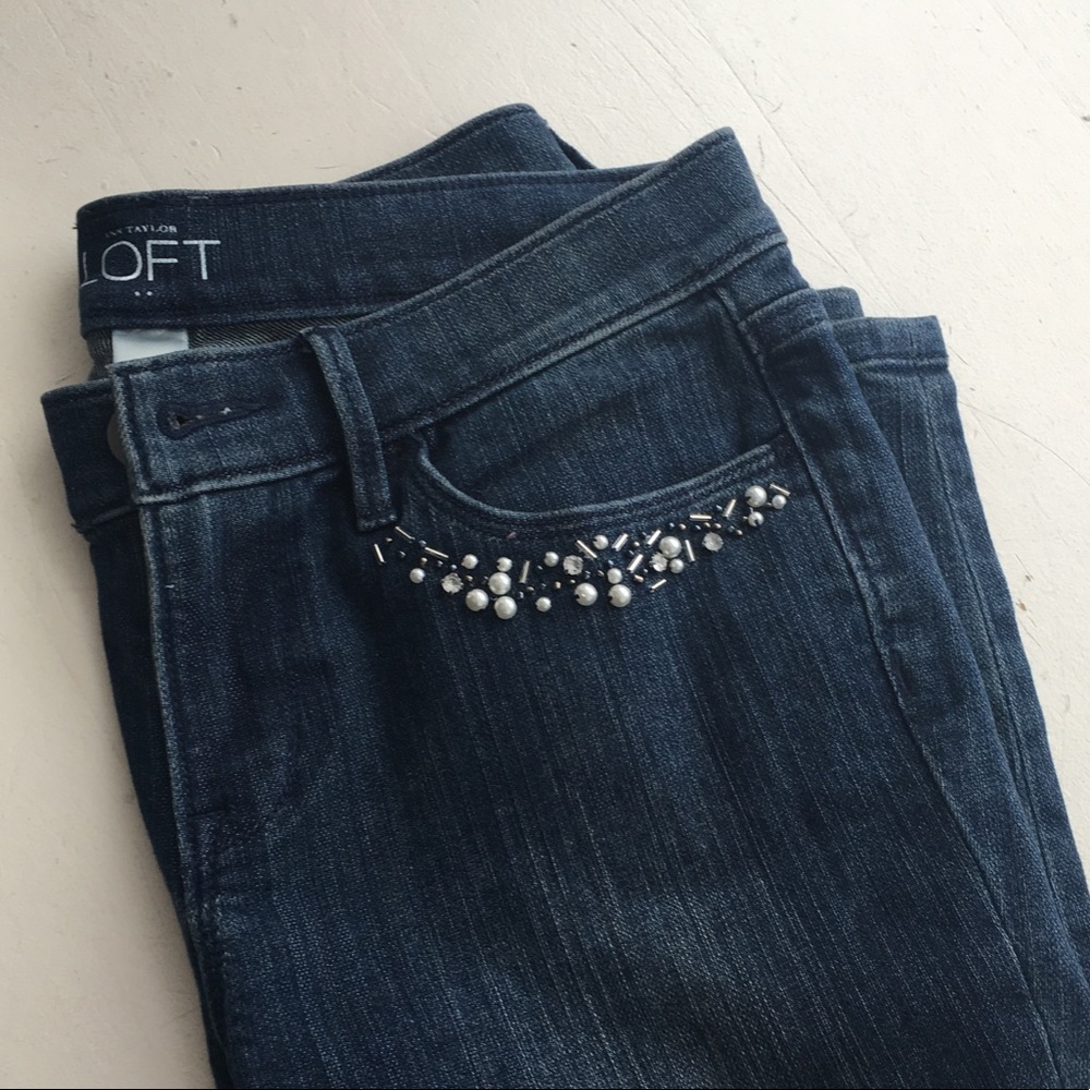 LOFT Embellished Skinny Jeans
